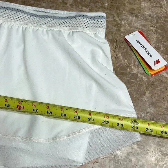 New Balance white skort with lace hem , pin holes in skirt and cut out in band - Picture 13 of 13